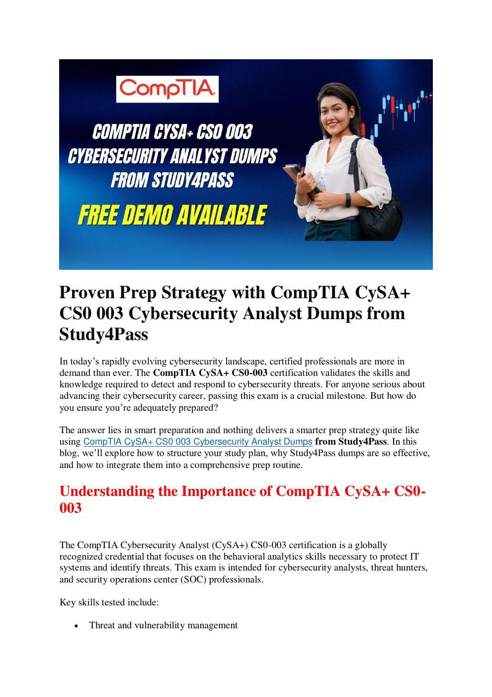 Free CS0-003 - Study Material PDF at Study4Pass | PDF to Flipbook