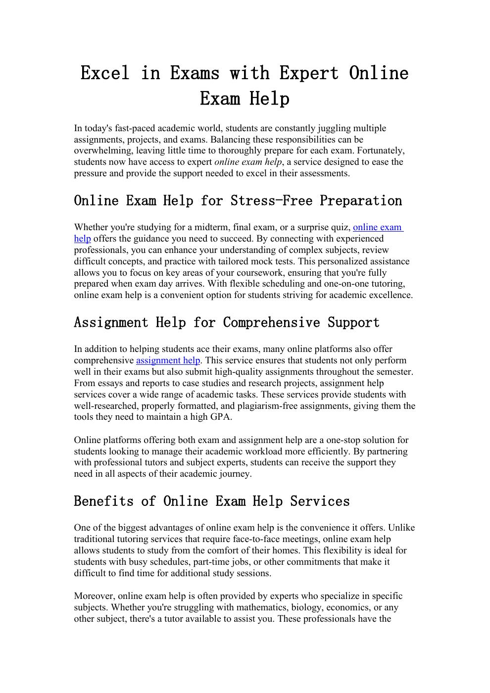 Excel In Exams With Expert Online Exam Help Pdf To Flipbook