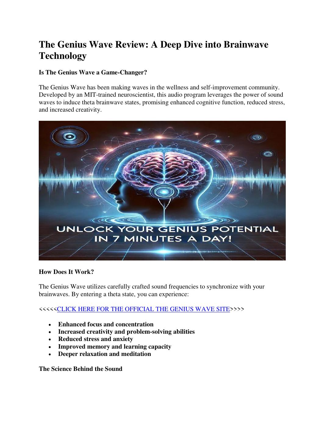 Unlock Your Mind's Potential with The Genius Wave | PDF to Flipbook