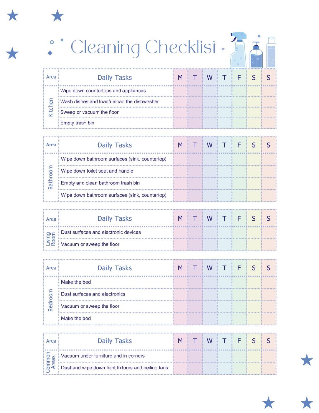 Weekly Cleaning Checklist | PDF to Flipbook