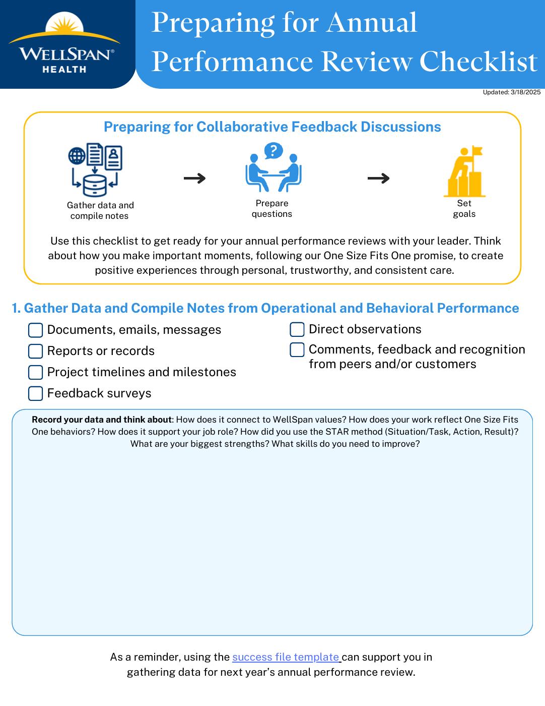 Team Member: Preparing for APR Checklist