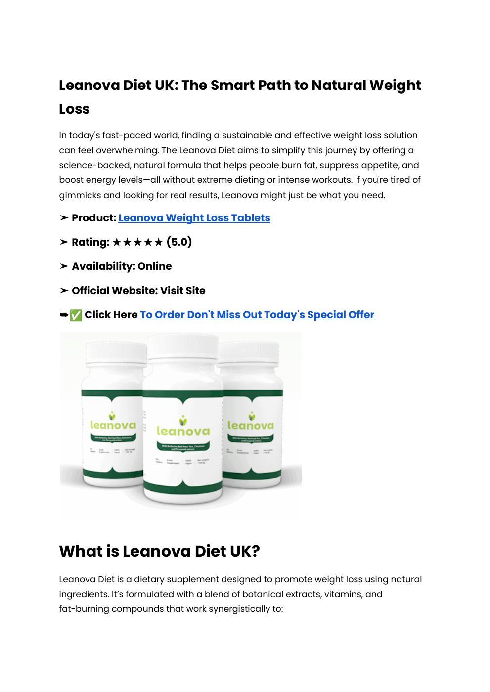 Leanova Diet UK (Official™) How To Order? | PDF to Flipbook