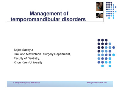 Management Of Temporomandibular Disorders