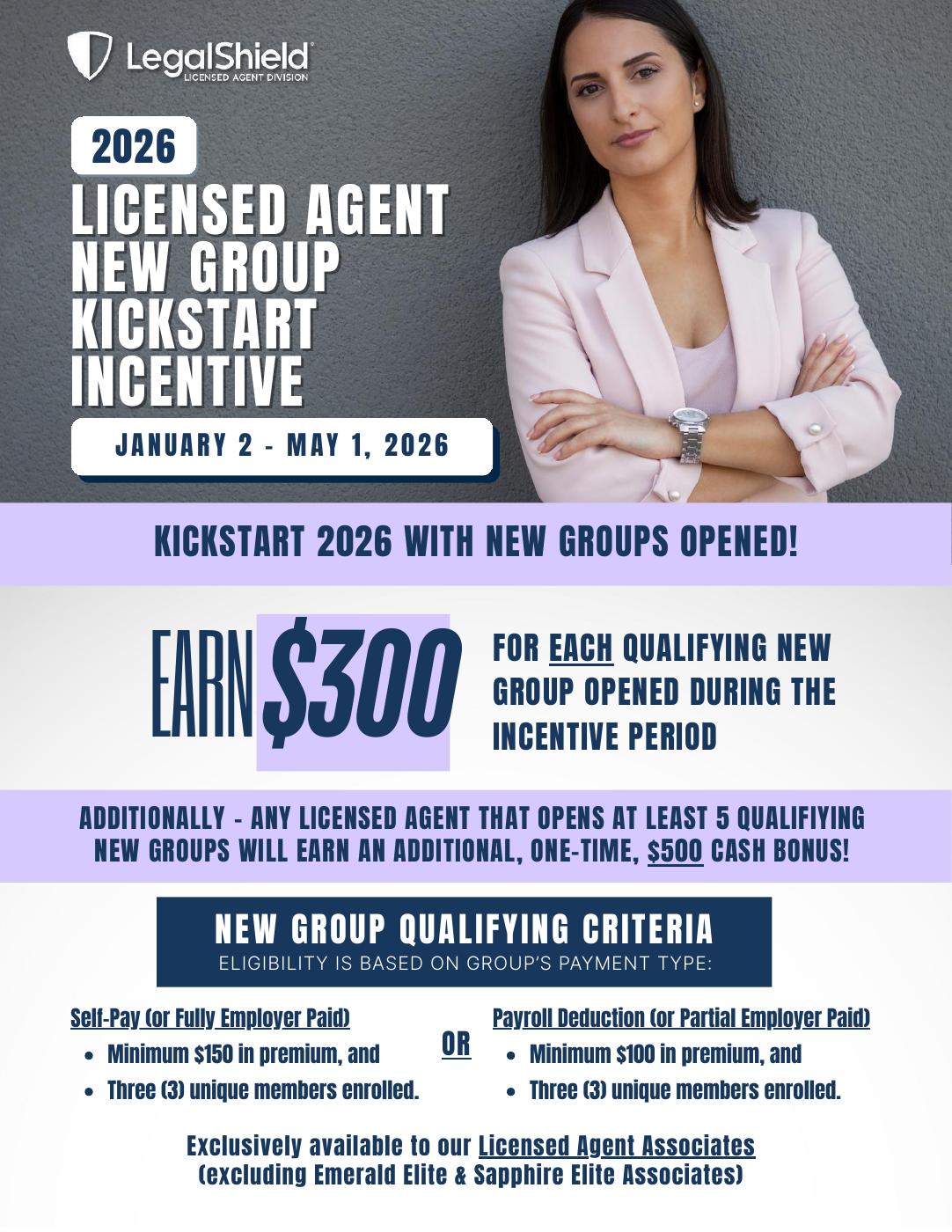 2026 - Licensed Agent New Group Kickstart Incentive