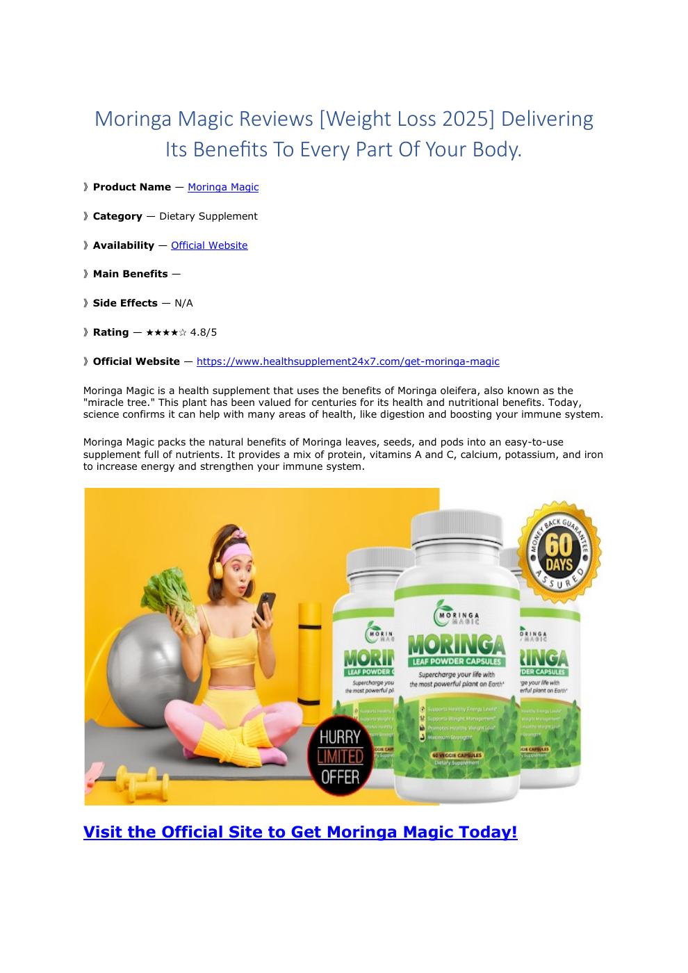 Moringa Benefits Reviews