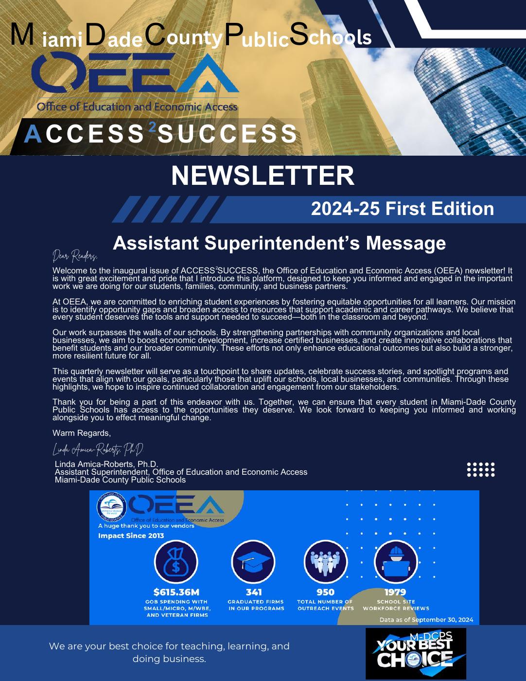 Access2Success Newsletter 2024-25 First Edition