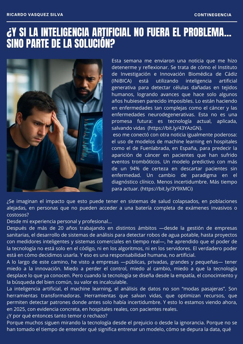 ¿Y si la Inteligencia Artificial no fuera el problema...sino parte de ...