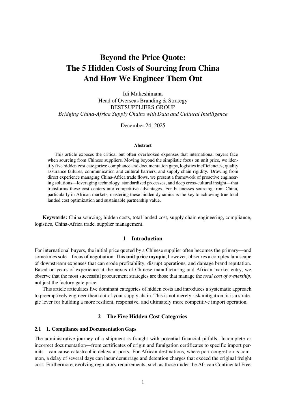 Beyond the Price Quote: The 5 Hidden Costs of Sourcing from China And ...