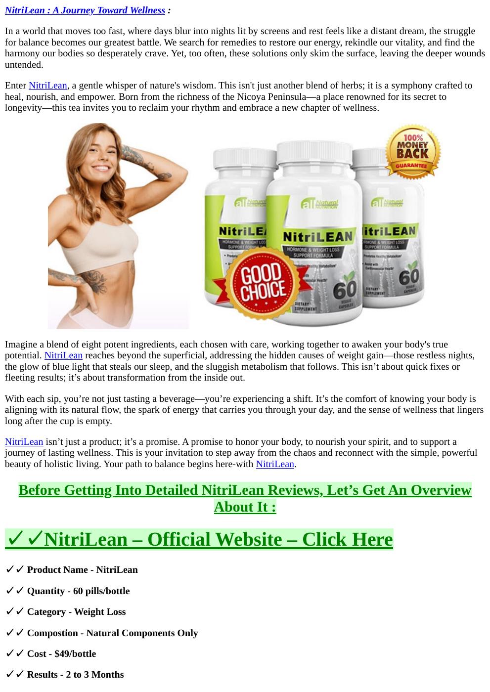 NitriLean-helps shed off stubborn fat by targeting your nitric oxide ...