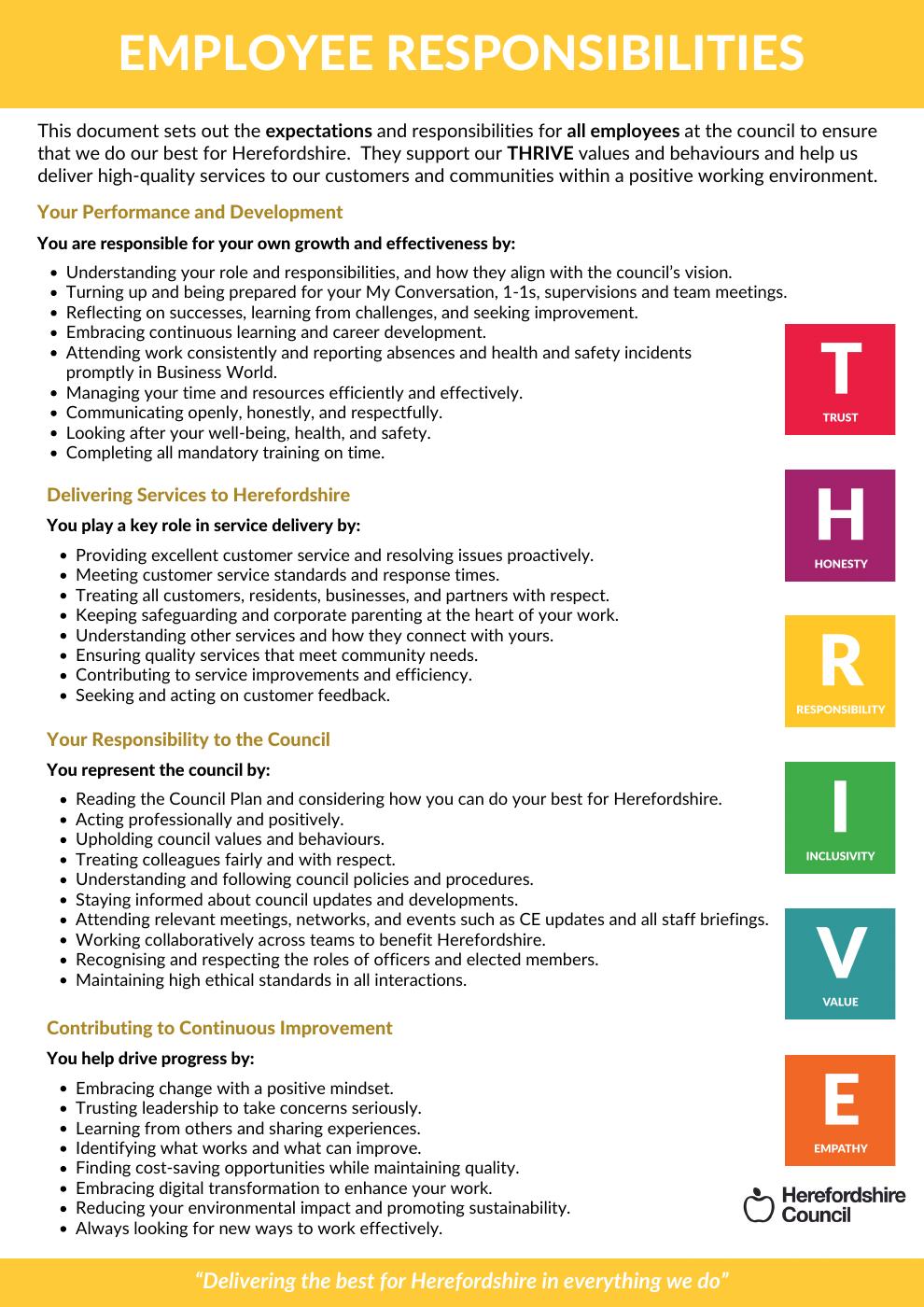 HC Employee and Line Manager Responsibilities