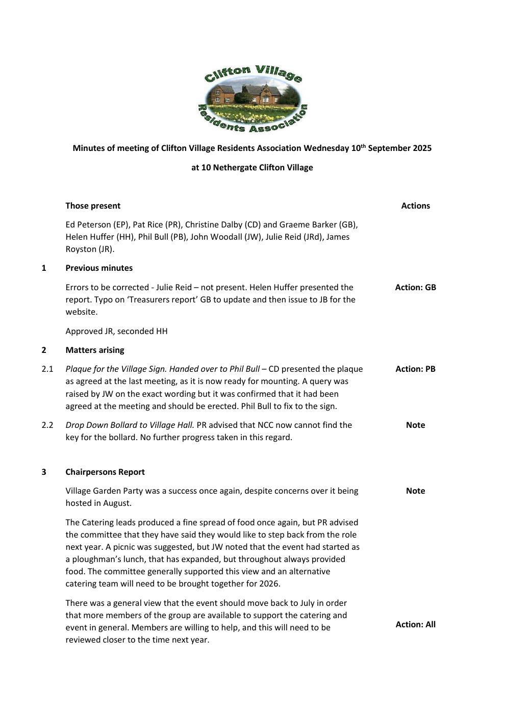 CVRA Meeting Minutes