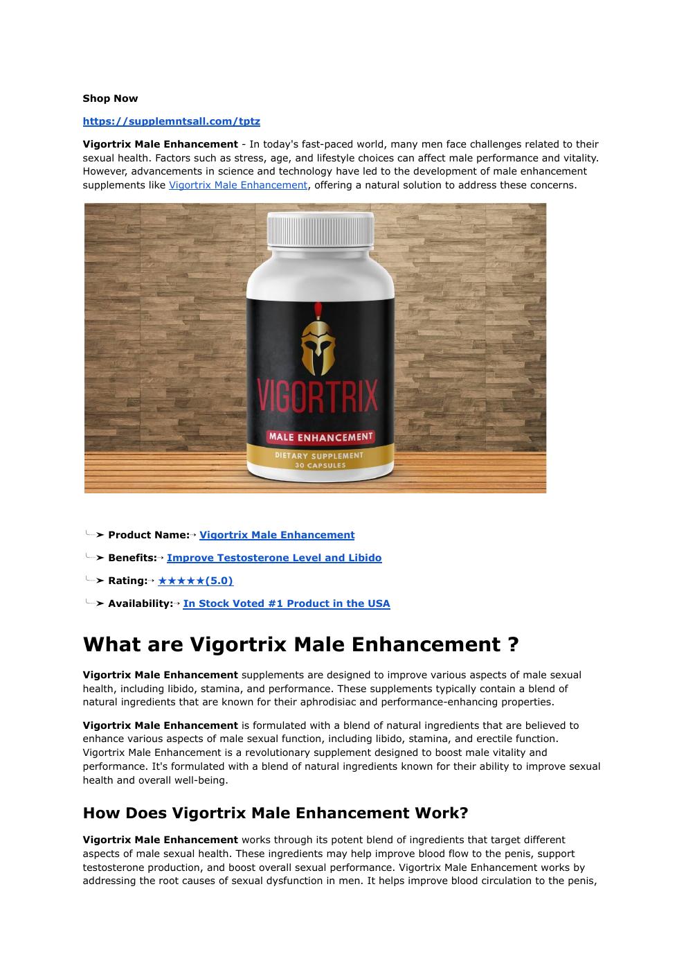 Vigortrix male enhancement reviews and benefits pdf to flipbook