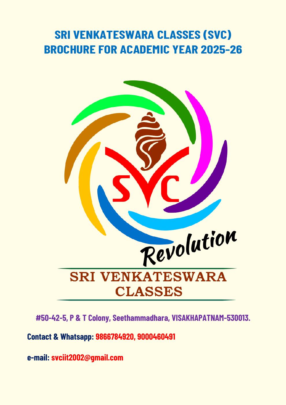 SVC REVOLUTION-BROCHURE FOR ONLINE IITJEE COURSE (2024-25)