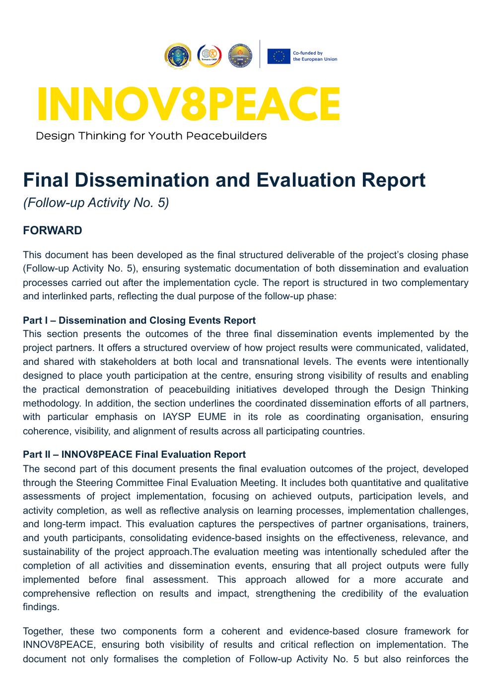 Final Dissemination and Evaluation Report (Follow-up Activity No. 5 ...