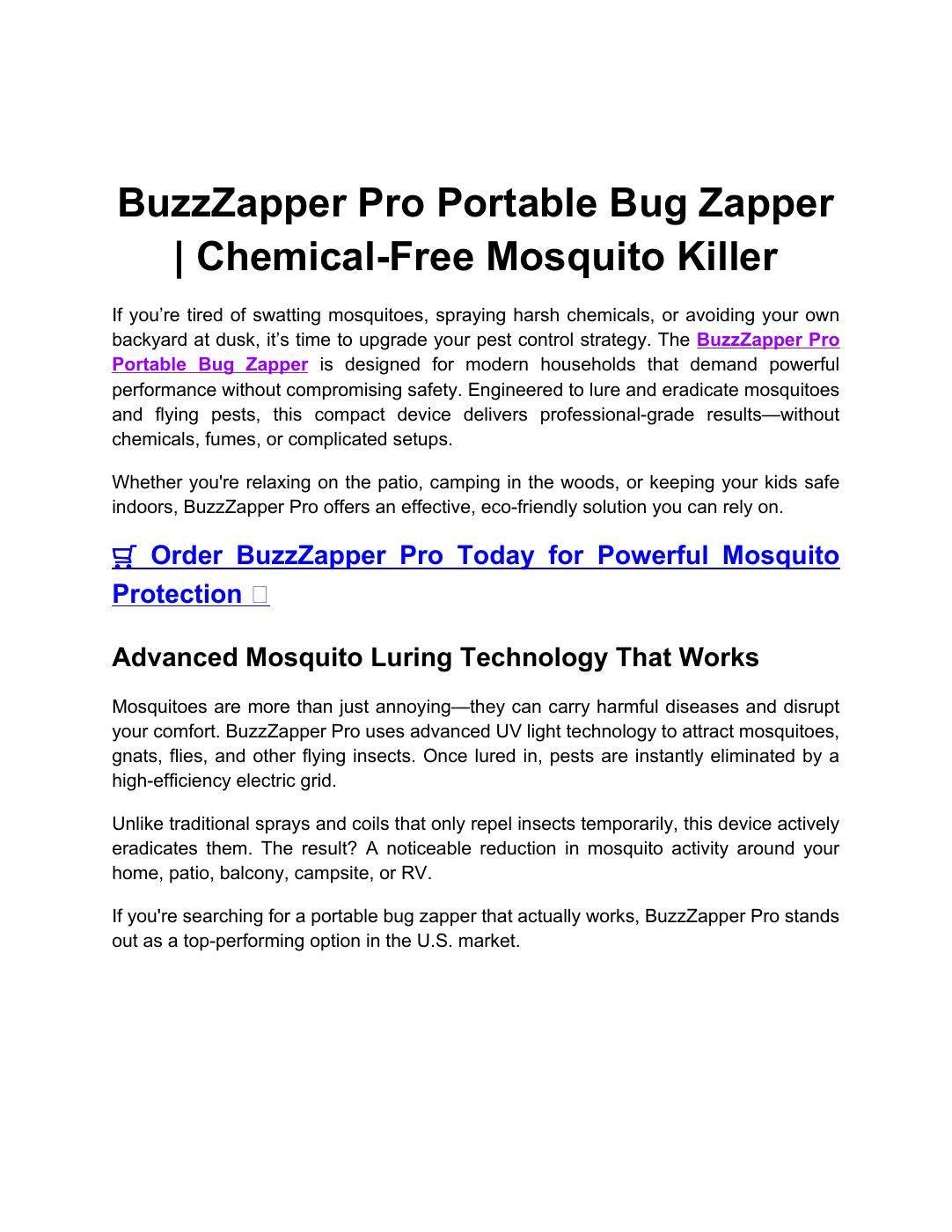 BuzzZapper Pro Portable Bug Zapper | PDF to Flipbook