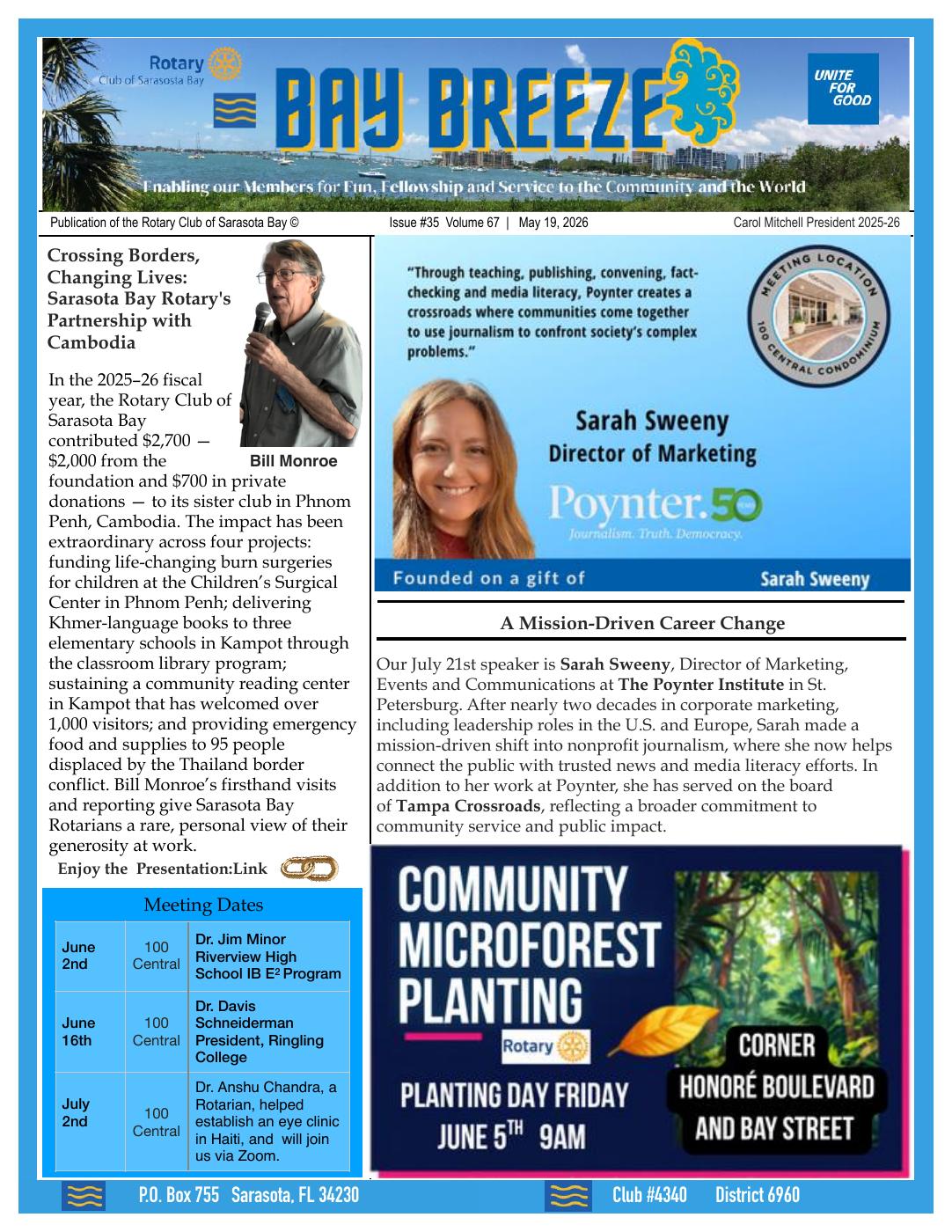 Bay Breeze May 19 2026 — World Environment Day Tree Planting