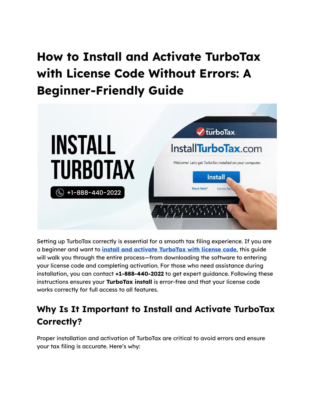 How to Install and Activate TurboTax with License Code Without Errors ...