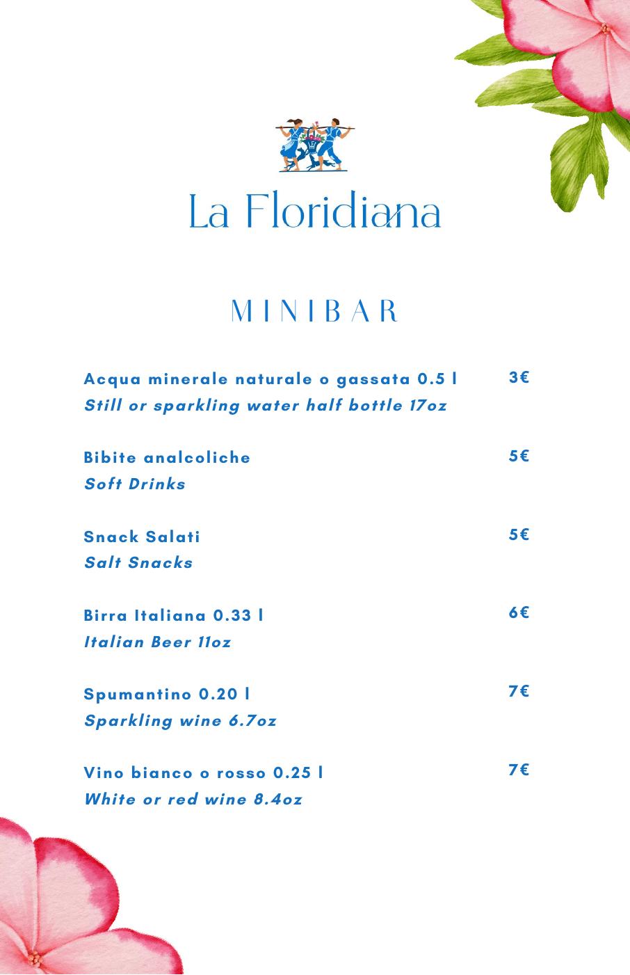 Menù Minibar - La Floridiana | PDF to Flipbook