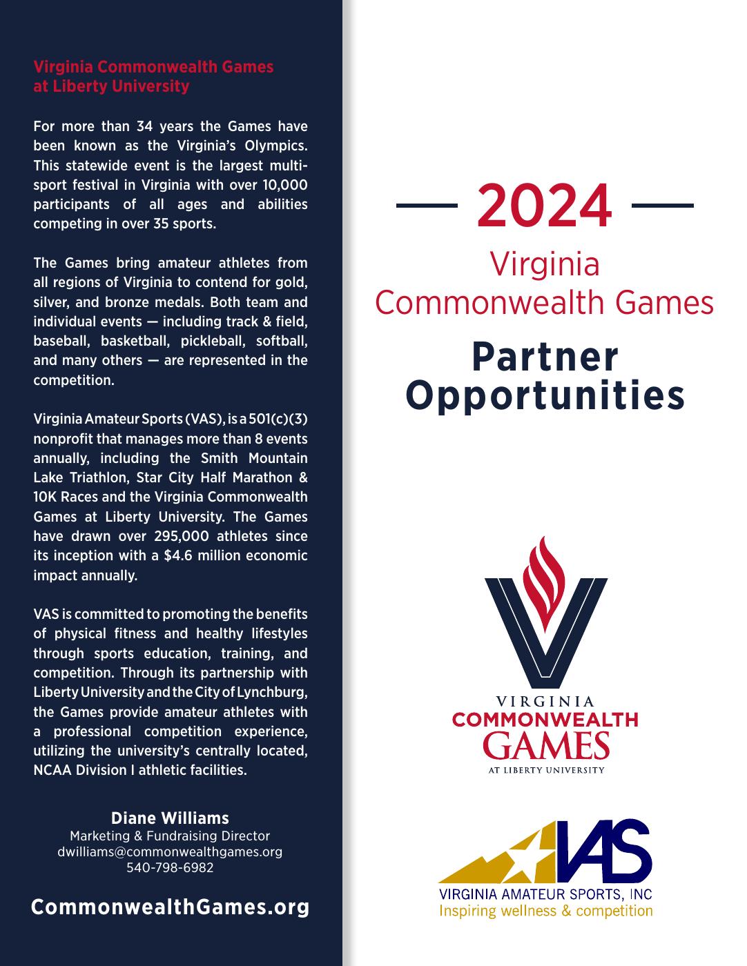 2024 VA Commonwealth Games Partner Packages PDF to Flipbook