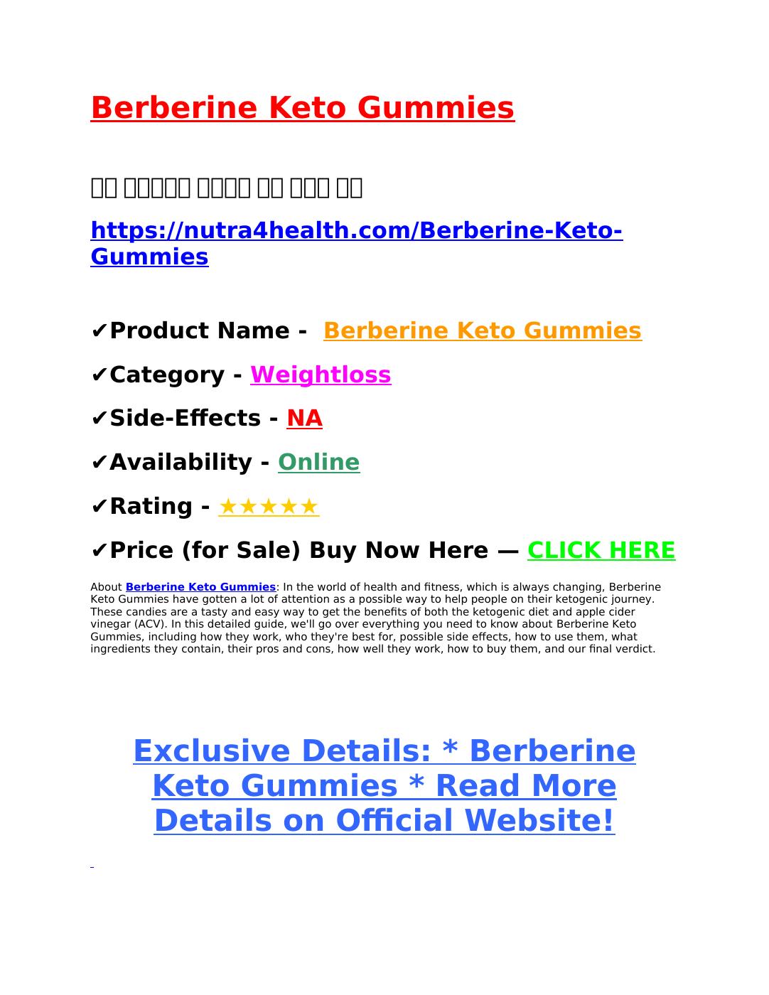 Berberine keto gummies reviews should you buy shocking rapid fit