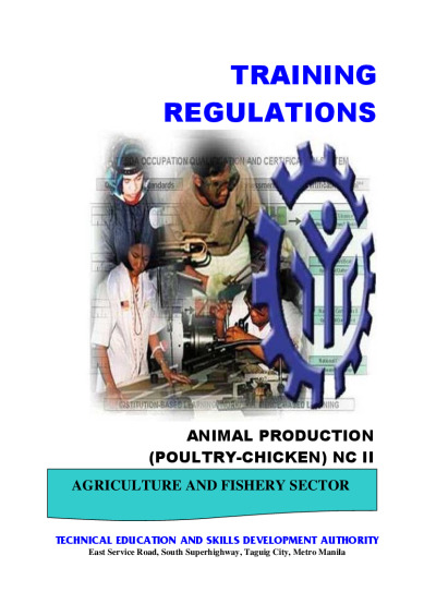 Appendix D - Training Regulations for Animal Production (Poultry ...