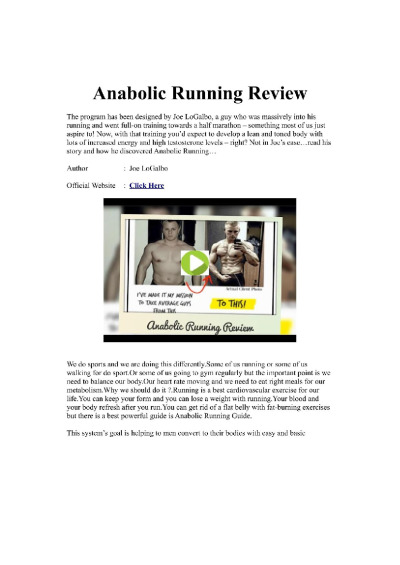 Anabolic Running PDF Review & Download The 16-minute anabolic running workout program | PDF to Flipbook