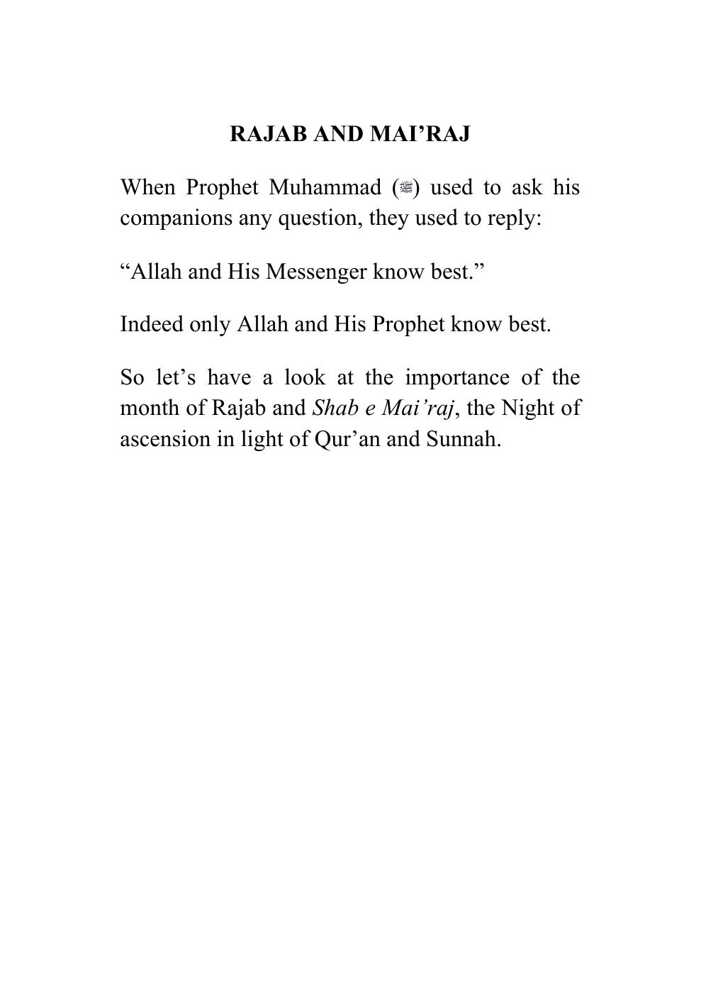 Rajab And Ma'raj