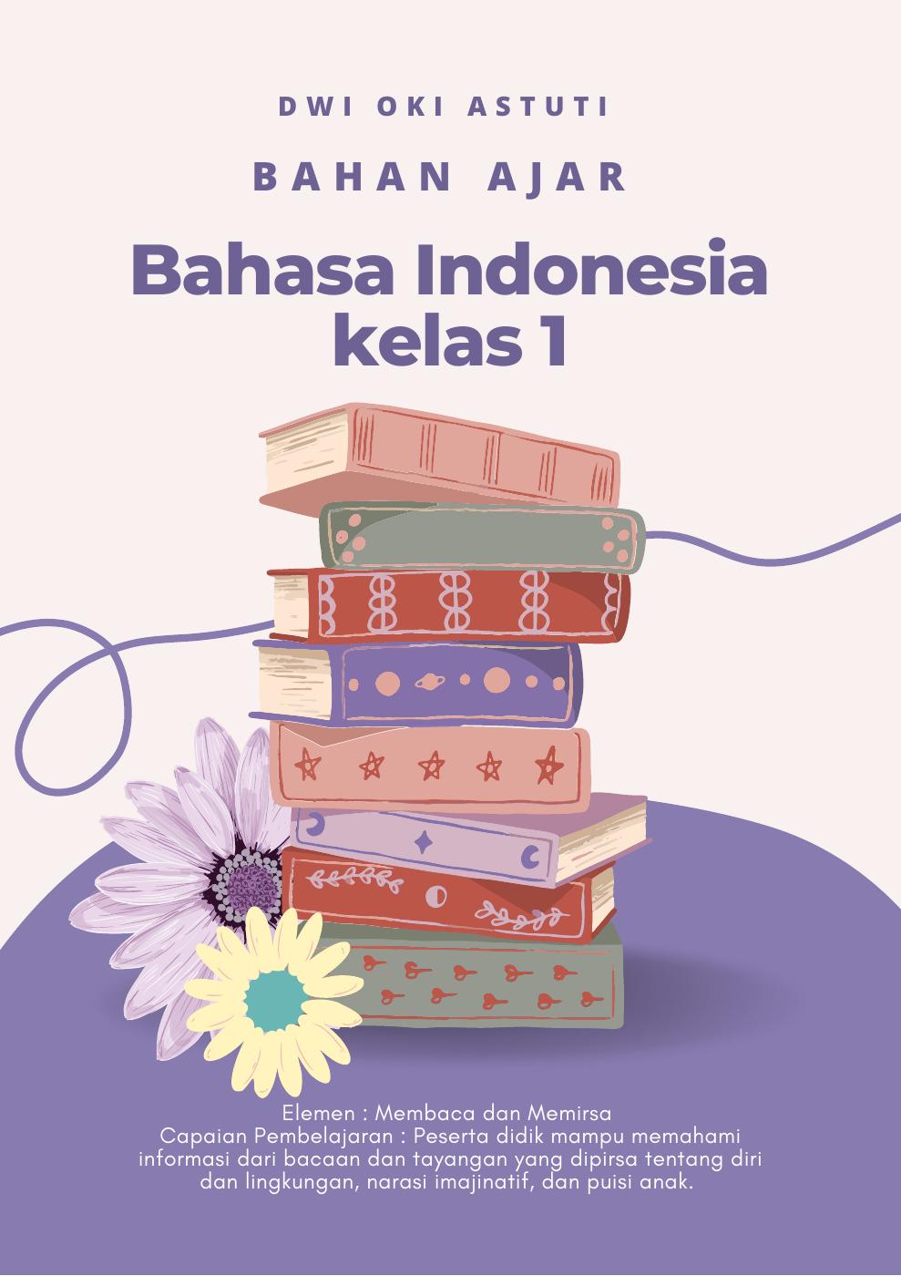 Bahan Ajar Bahasa Indonesia Kelas 1 | PDF To Flipbook