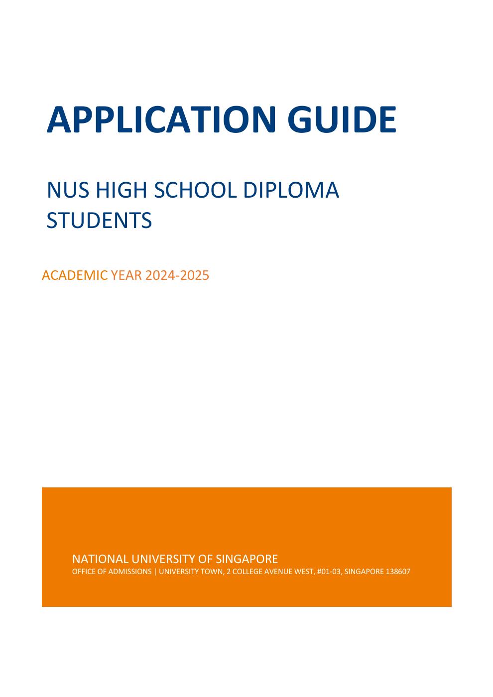 NUS Undergraduate Admissions Application Guide PDF to Flipbook