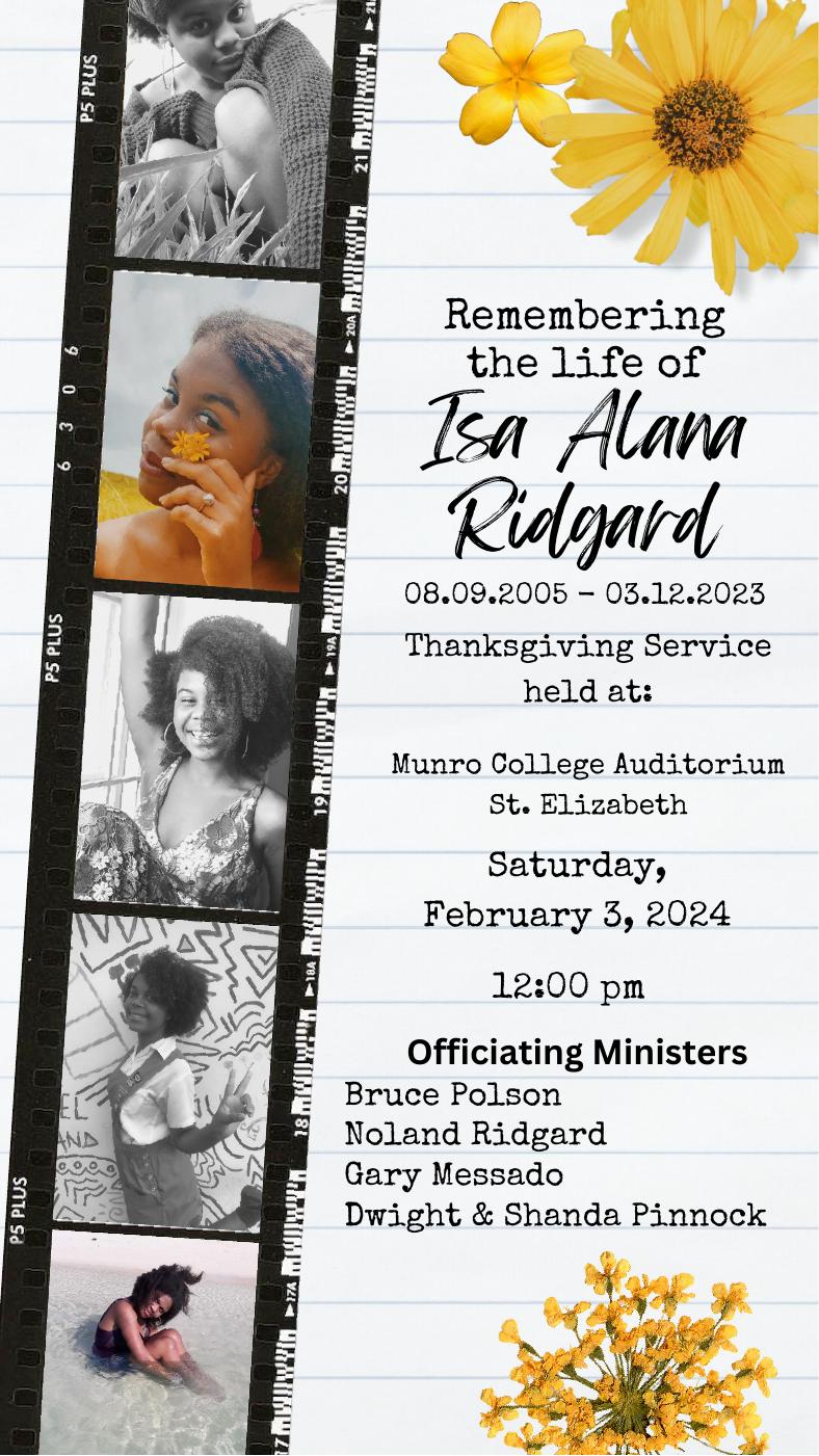 Remembering the life of ISA ALANA RIDGARD
