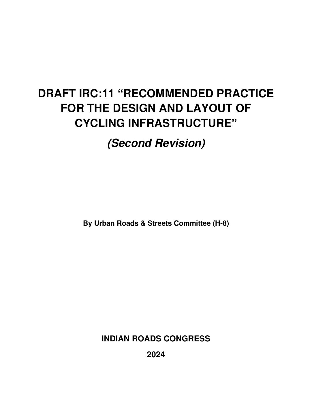 Draft Second Revision of IRC:11 “Recommended Practice for the Design ...
