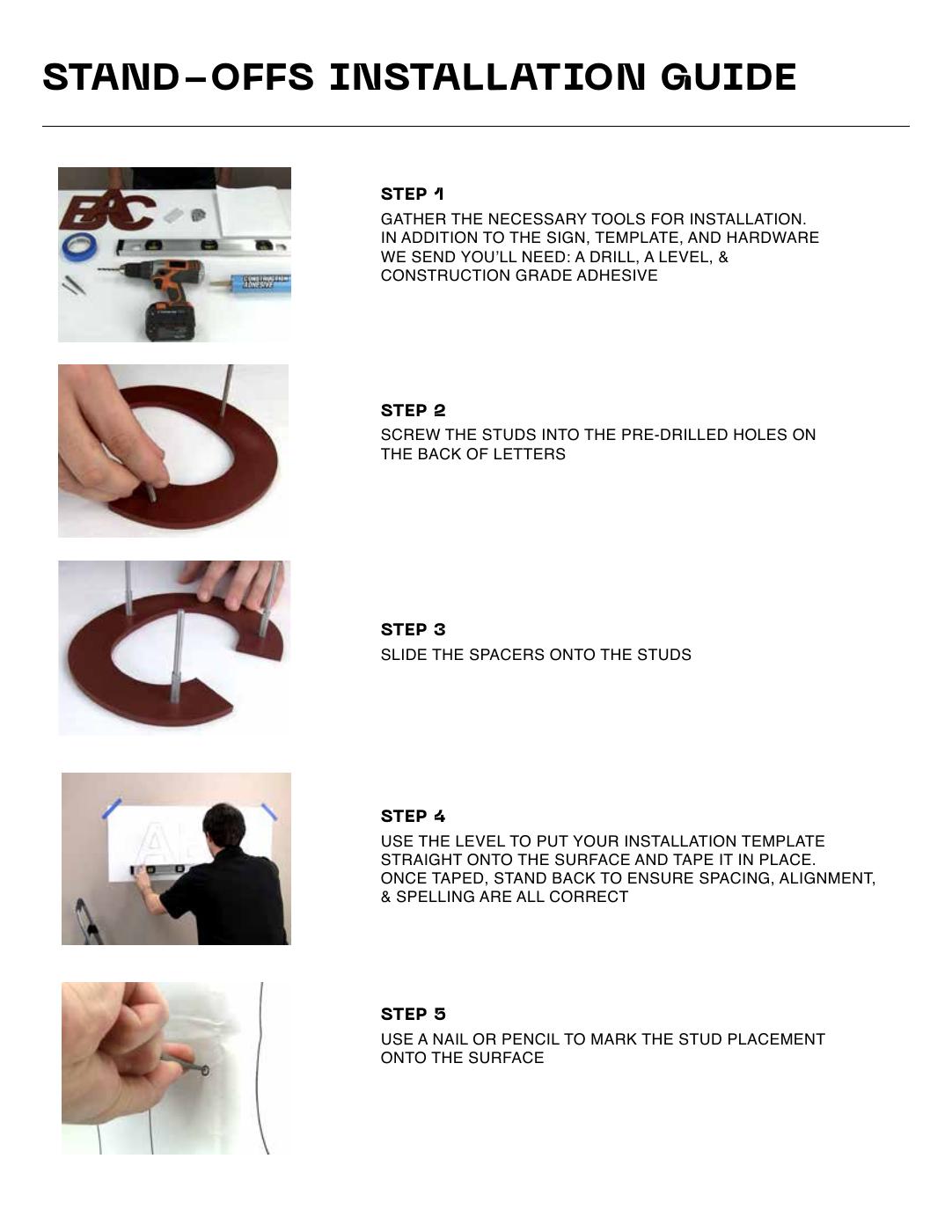 STAND-OFFS INSTALLATION GUIDE | PDF to Flipbook