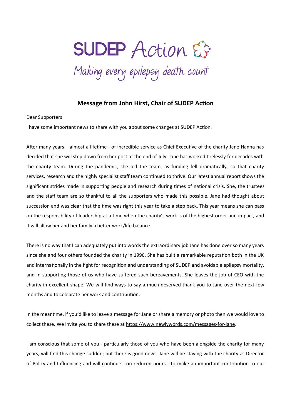 Message from Chair