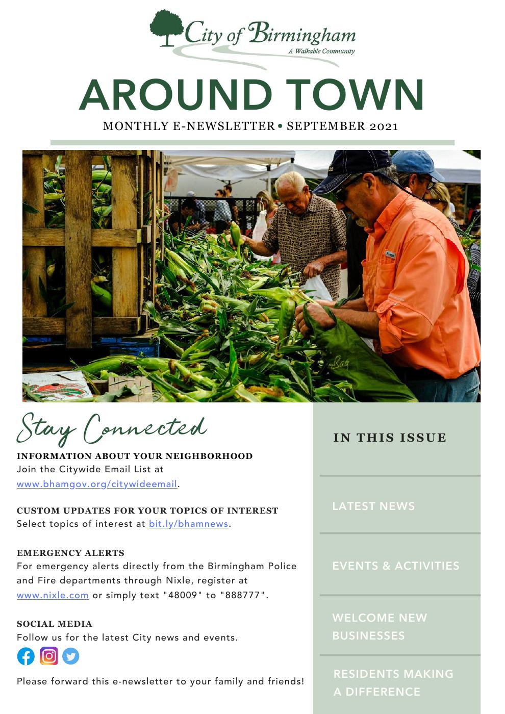 September 2021 Around Town e-Newsletter