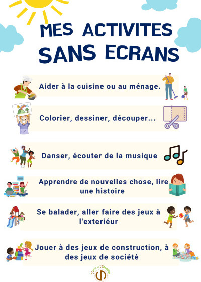 Mes activités sans écran