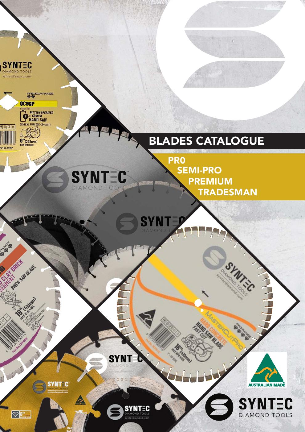 Syntec Diamond Tools Blade Catalogue