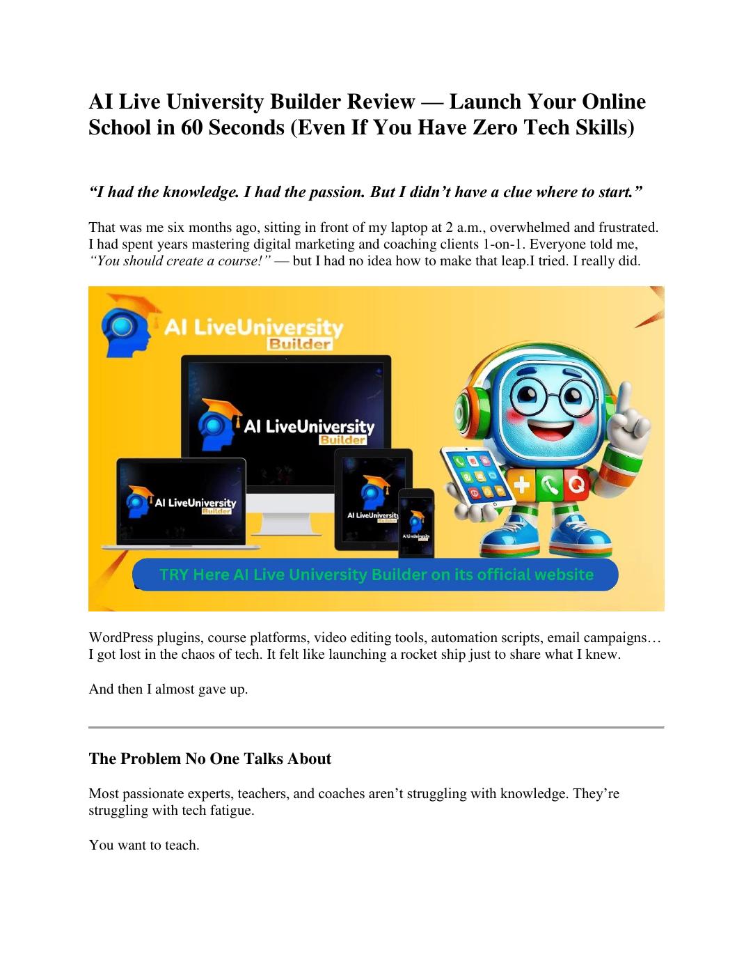 AI Live University Builder Review | PDF to Flipbook