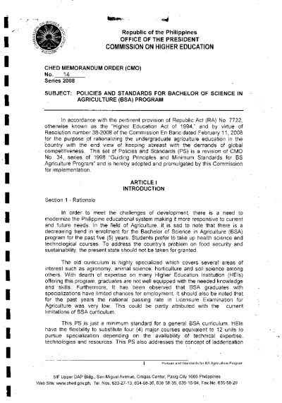 Appendix C - CMO 14 S 2008