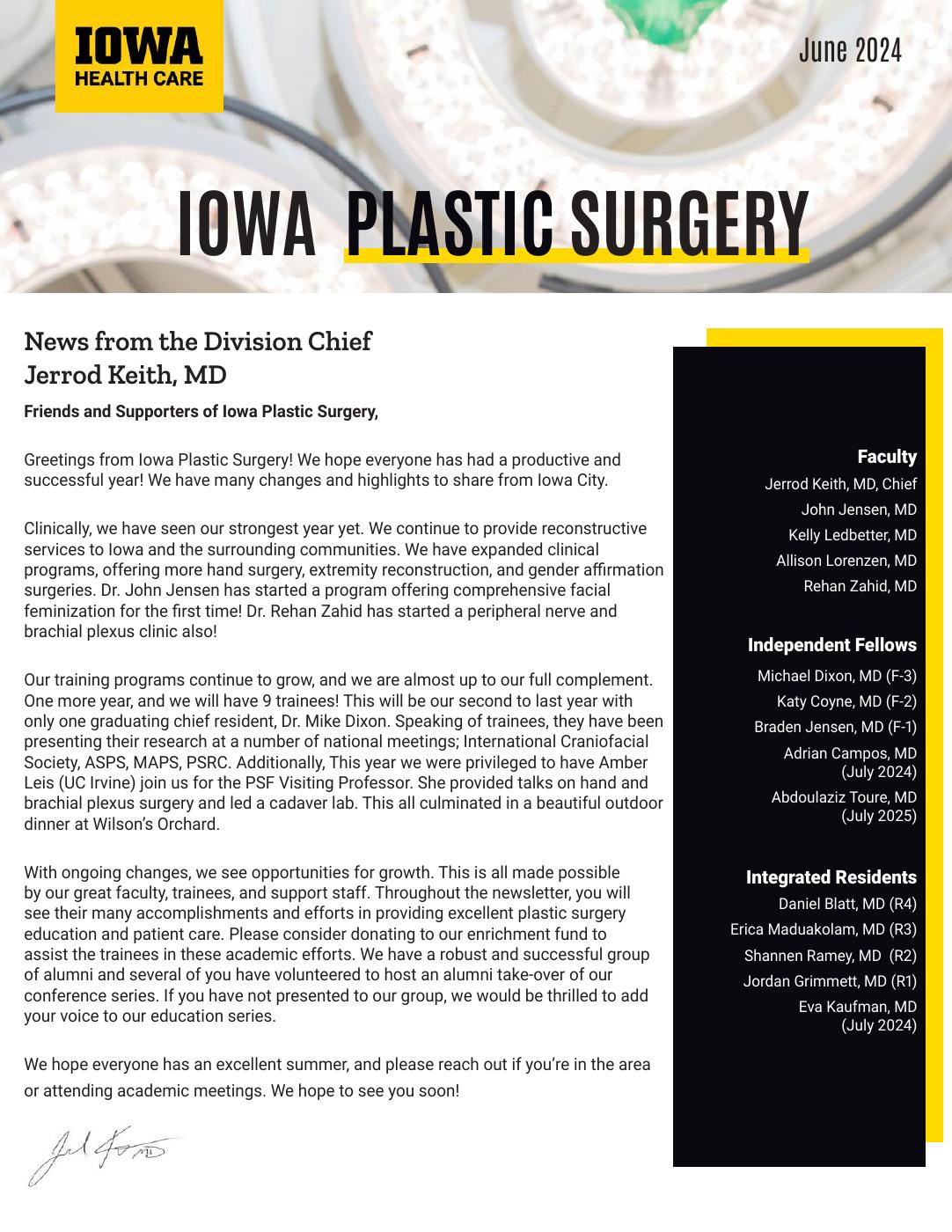 2023-2024 Plastic Surgery Newsletter | PDF to Flipbook