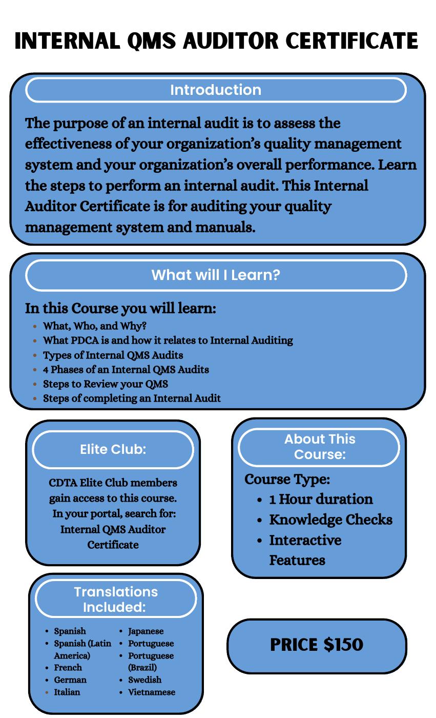 Internal QMS Auditor Certificate