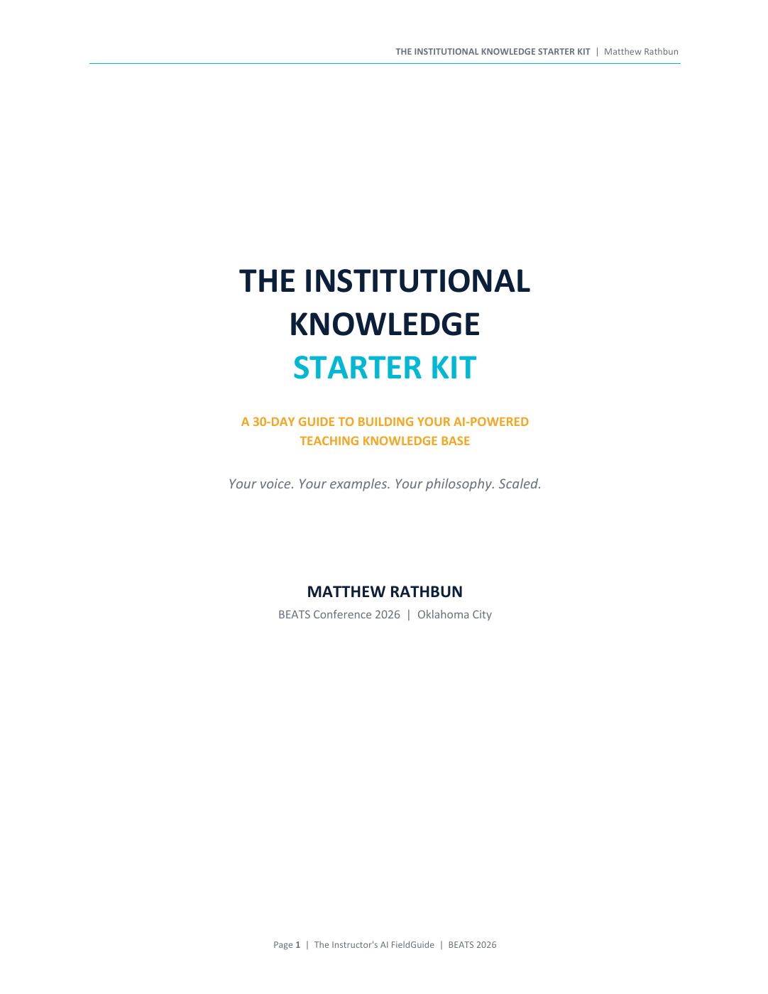 The AI Institutional Knowledge Starter Kit | PDF to Flipbook