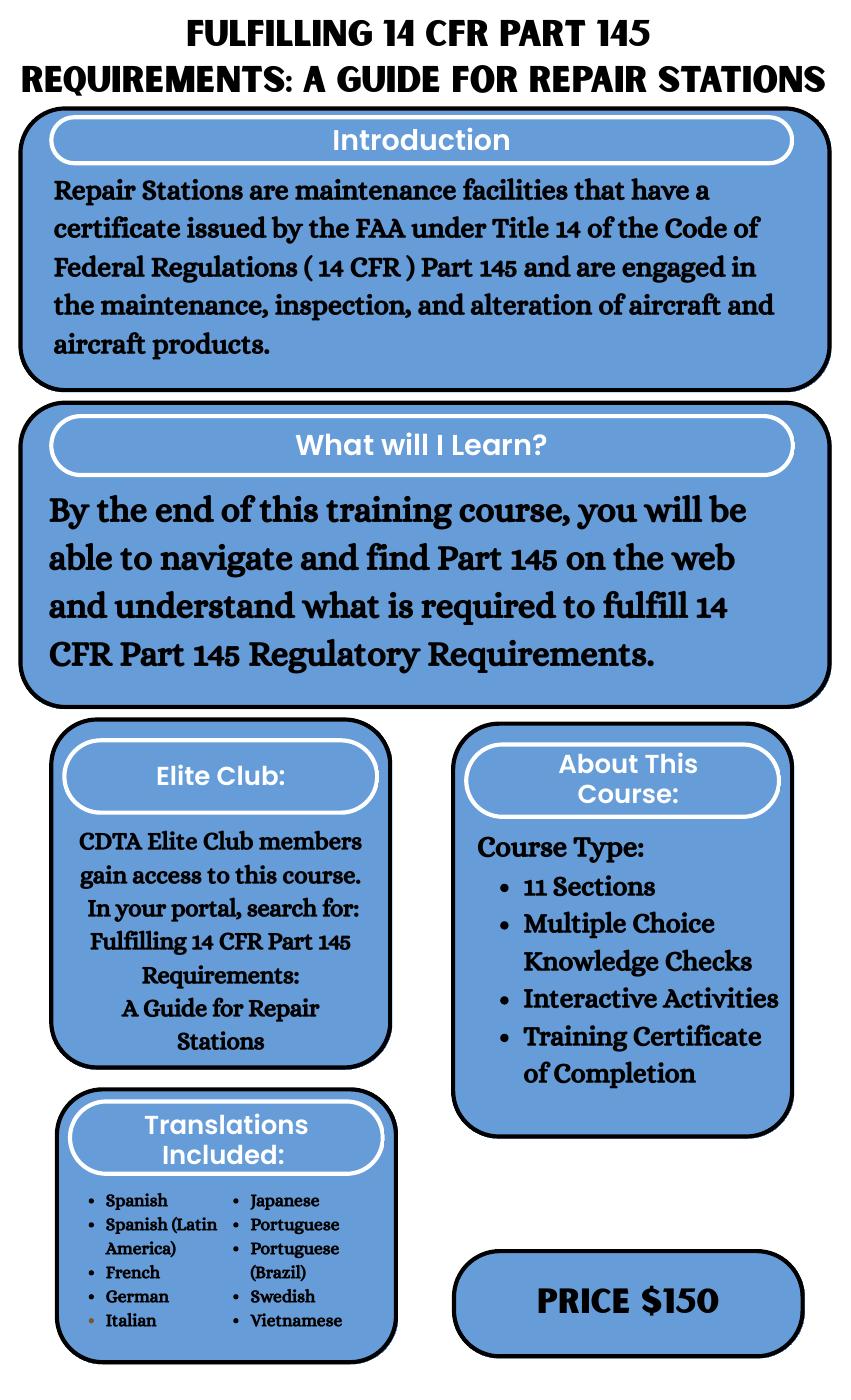 Fulfilling 14 CFR Part 145 Requirements: A Guide for Repair Stations
