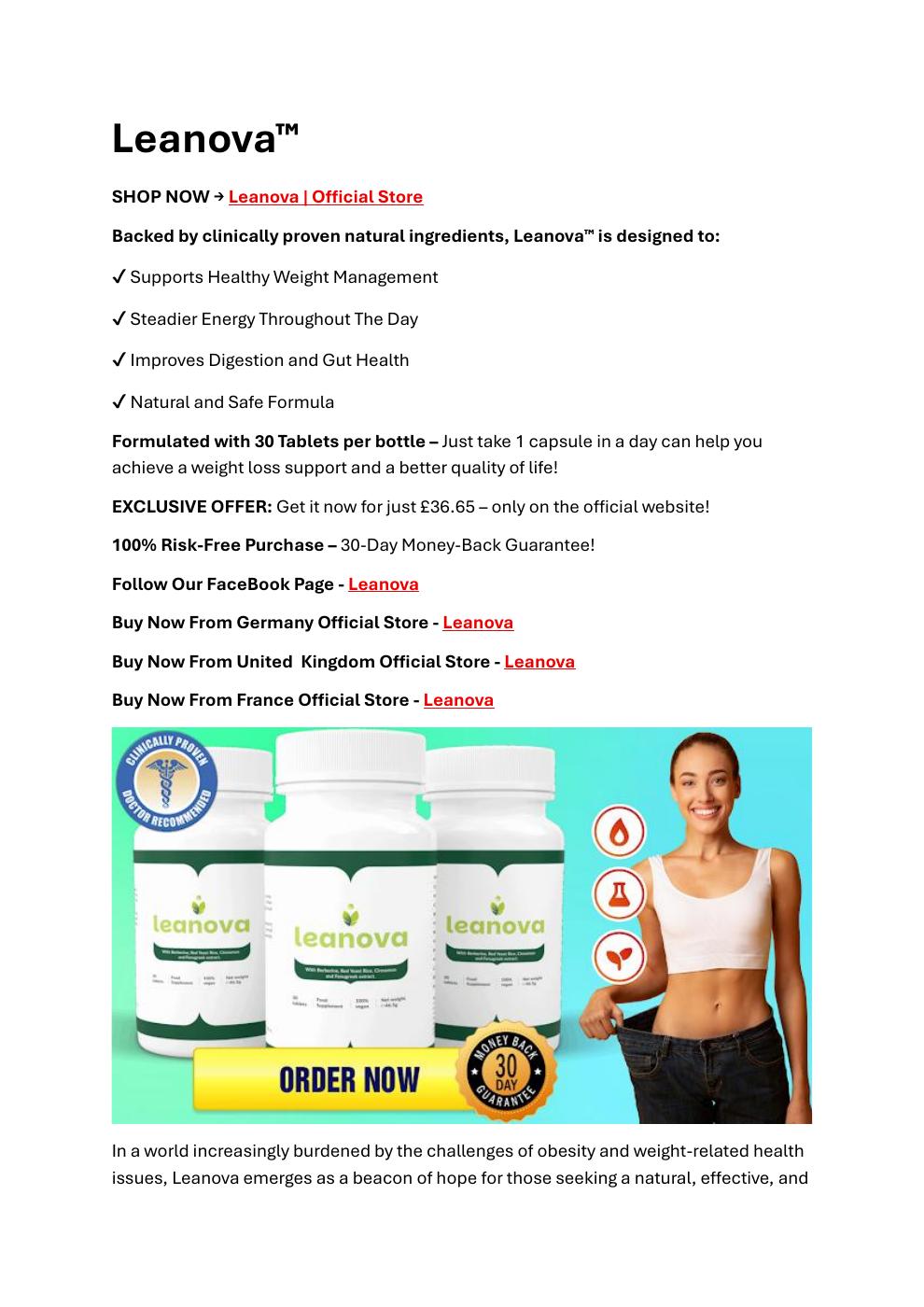 Leanova Diet (User Counter) Effortlessly Control Lose Weight And Fat ...