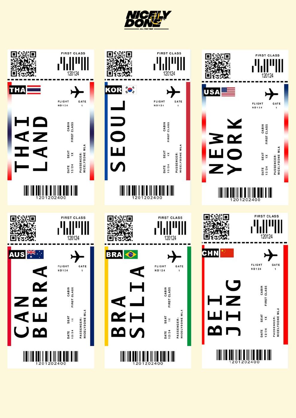 PLANE TICKET RUG