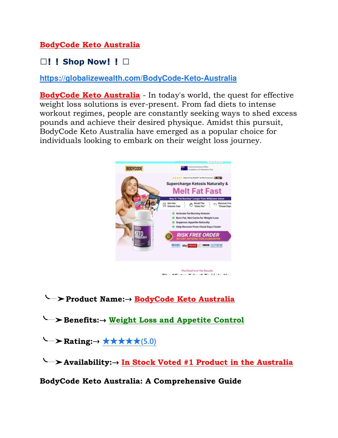 BodyCode Keto Australia Trendy Formula For Fitness! | PDF to Flipbook