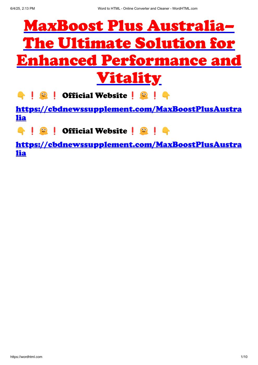 MaxBoost Plus Australia Review - Legit Or Scam? | PDF to Flipbook