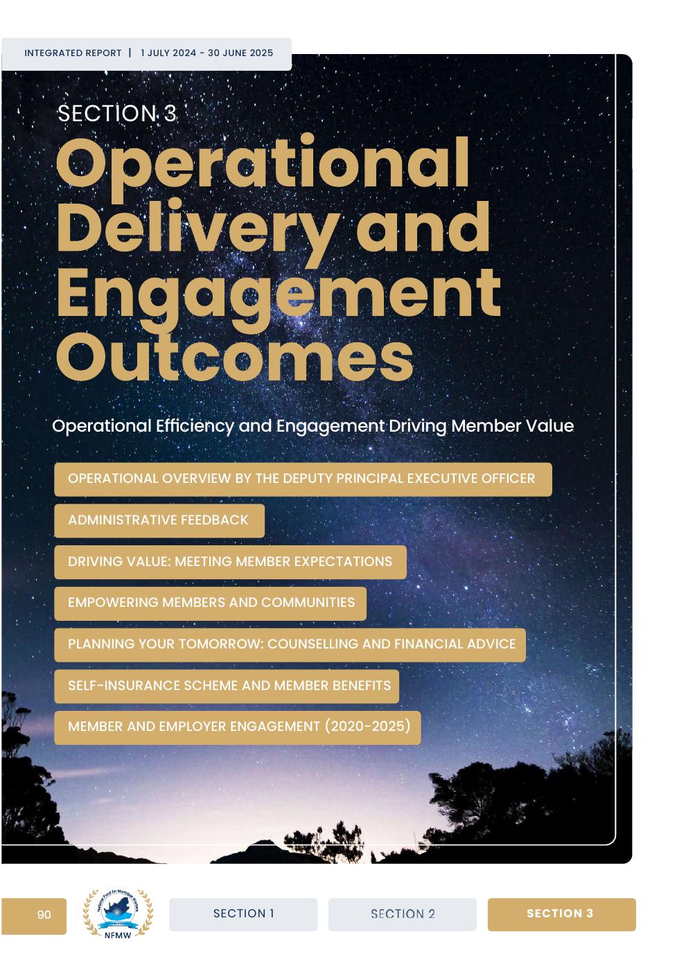 NFMW Integrated Report Section 3: Operational Delivery and Engagement ...