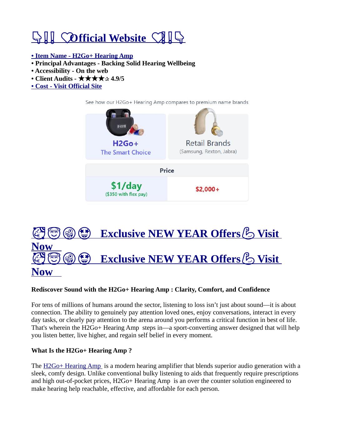 H2Go+ Hearing Amp Cost, Work, Hoax, Complaints & Where To Order? | PDF ...
