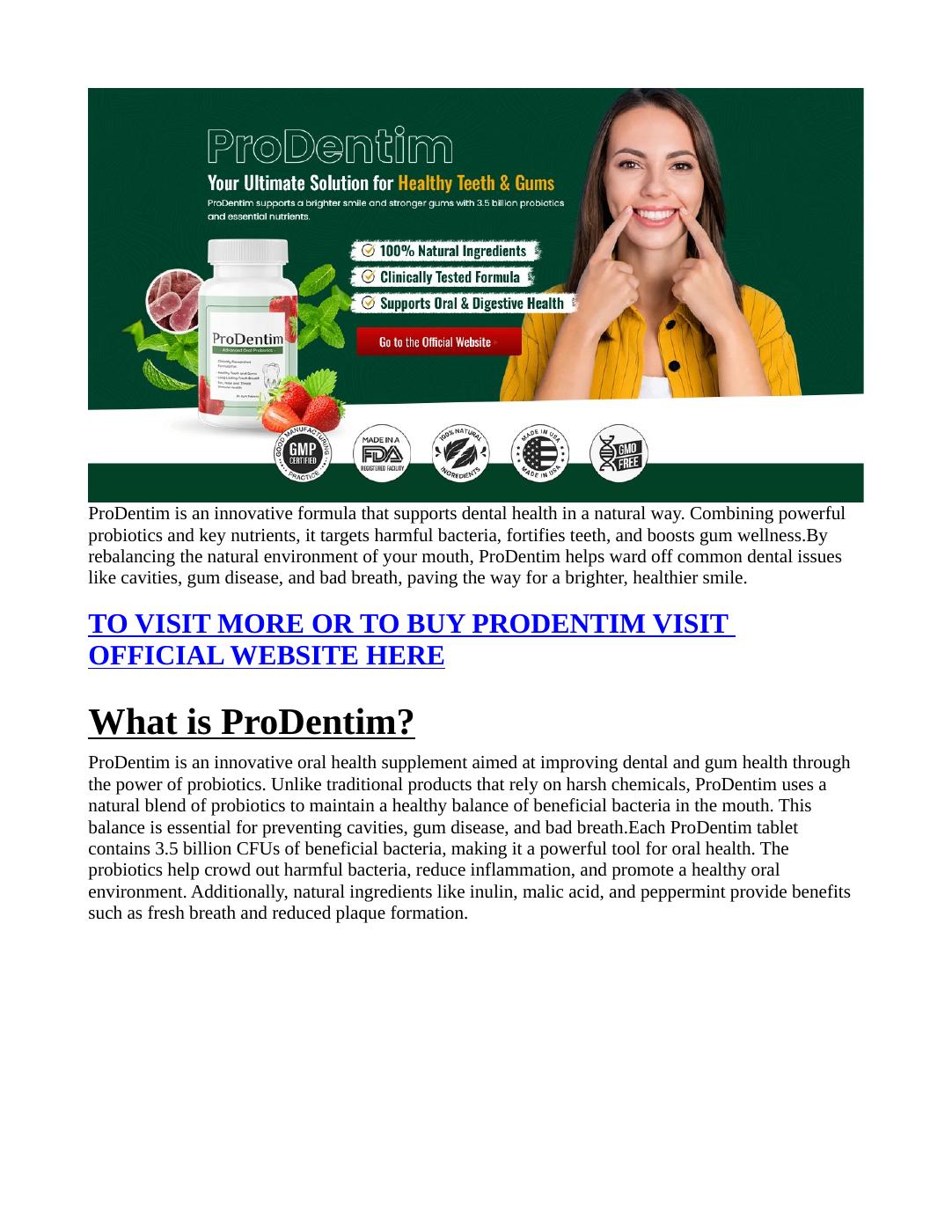 ProDentim (My Honest Opinion) Don't Buy Until You Read This! PDF to
