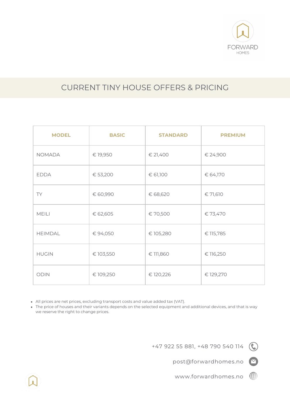PRICES + STANDARDS LIST (eng.) | PDF to Flipbook